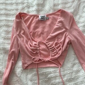 Princess Polly pink top with tie size: US 6